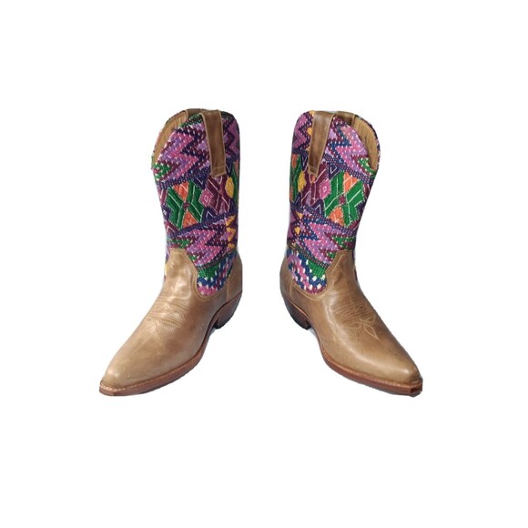 Handcrafted Kilim & Leather Boots Woven South Western Women's Size 41 | US 10 - Picture 4 of 13